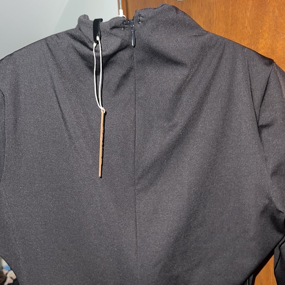 NWT Skims Black Mock Neck Long Sleeve Mid-thigh Bodysuit Size M - Picture 2 of 5